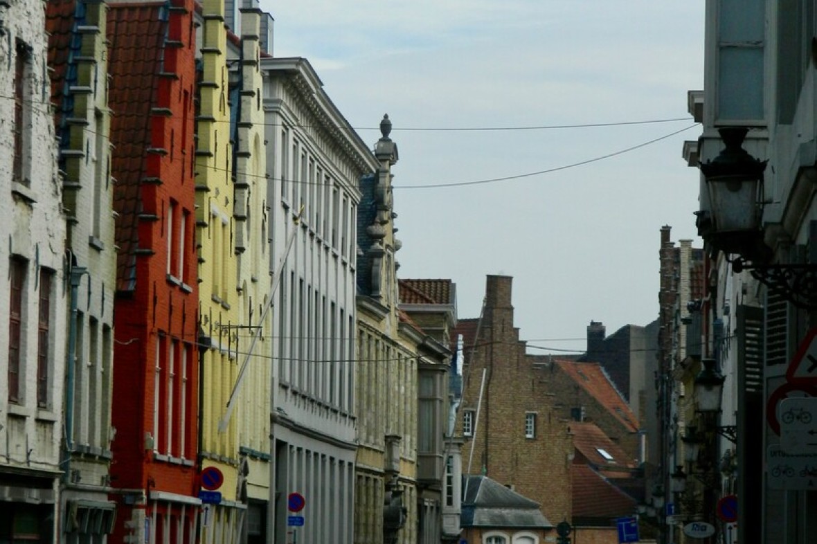 Straat in Brugge of Gent
